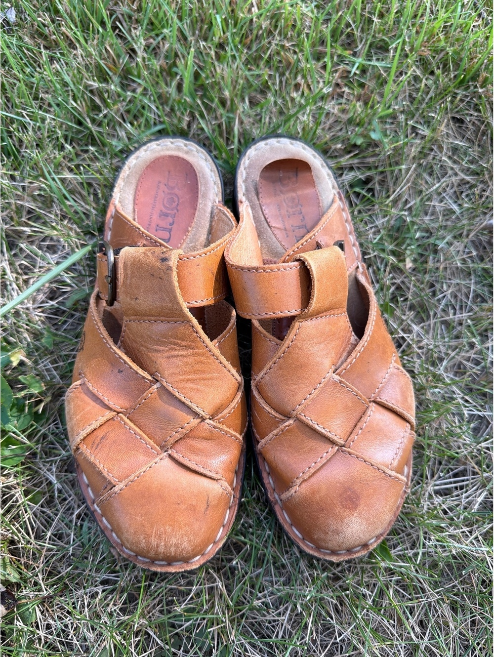 Born Women’s Leather Fisherman Sandals Tan Leather 7 outdoor grandma cottage